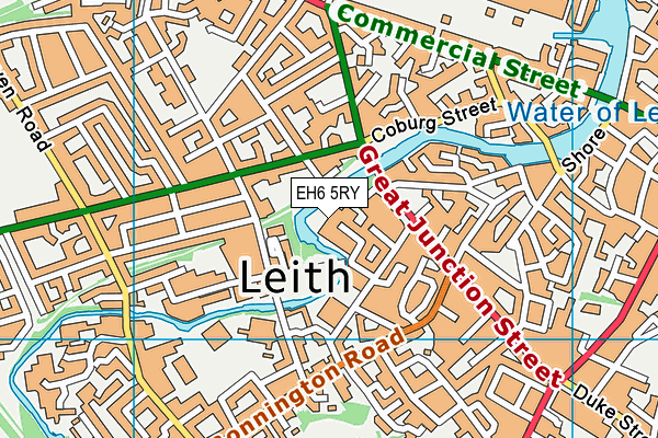 EH6 5RY map - OS VectorMap District (Ordnance Survey)