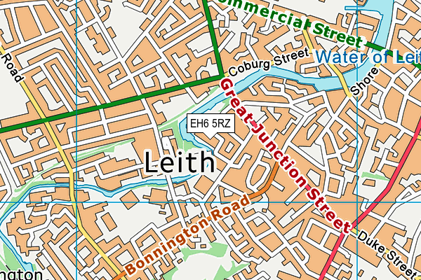 EH6 5RZ map - OS VectorMap District (Ordnance Survey) EH6 5RZ map - OS VectorMap District (Ordnance Survey)