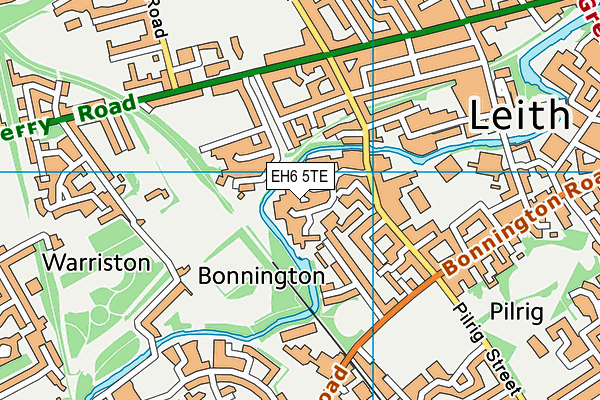 EH6 5TE map - OS VectorMap District (Ordnance Survey)