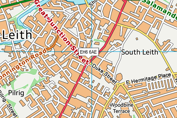 EH6 6AE map - OS VectorMap District (Ordnance Survey) EH6 6AE map - OS VectorMap District (Ordnance Survey)