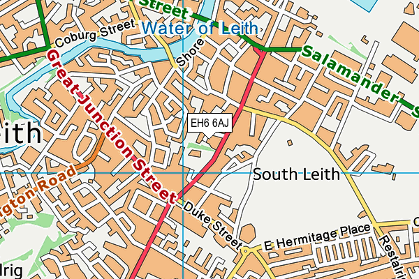 EH6 6AJ map - OS VectorMap District (Ordnance Survey) EH6 6AJ map - OS VectorMap District (Ordnance Survey)