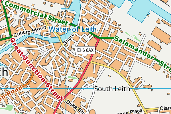 EH6 6AX map - OS VectorMap District (Ordnance Survey) EH6 6AX map - OS VectorMap District (Ordnance Survey)