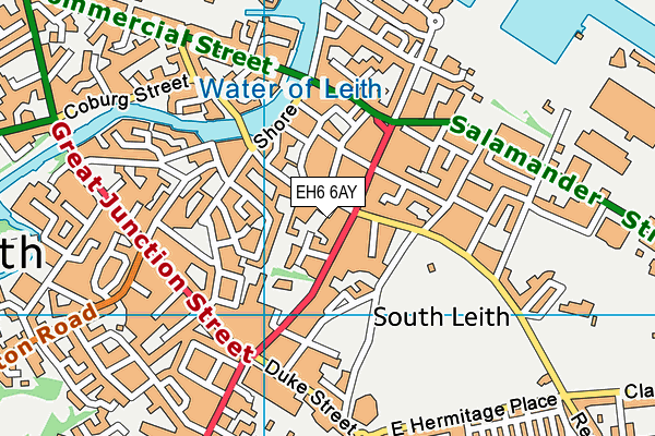 EH6 6AY map - OS VectorMap District (Ordnance Survey) EH6 6AY map - OS VectorMap District (Ordnance Survey)