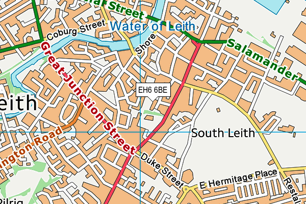 EH6 6BE map - OS VectorMap District (Ordnance Survey) EH6 6BE map - OS VectorMap District (Ordnance Survey)