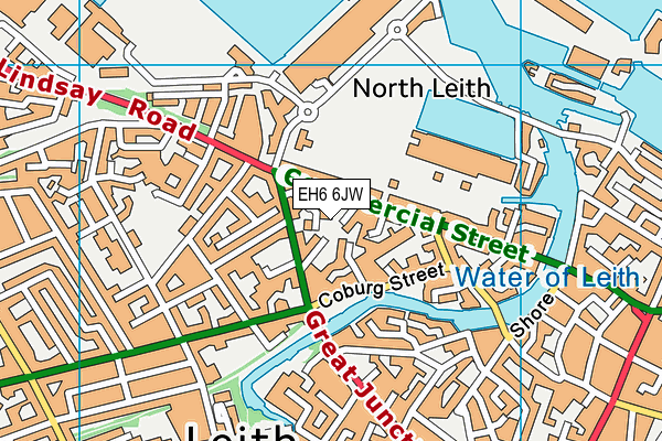 EH6 6JW map - OS VectorMap District (Ordnance Survey) EH6 6JW map - OS VectorMap District (Ordnance Survey)