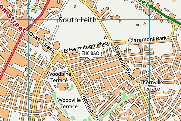 EH6 8AQ map - OS VectorMap District (Ordnance Survey) EH6 8AQ map - OS VectorMap District (Ordnance Survey)