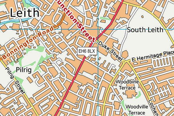 EH6 8LX map - OS VectorMap District (Ordnance Survey)