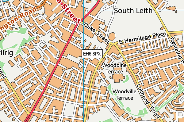 EH6 8PX map - OS VectorMap District (Ordnance Survey)