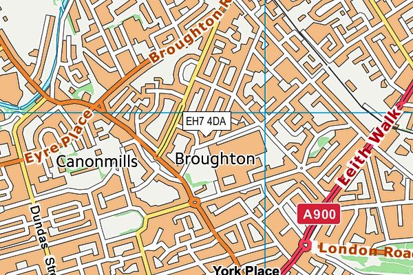 EH7 4DA map - OS VectorMap District (Ordnance Survey) EH7 4DA map - OS VectorMap District (Ordnance Survey)
