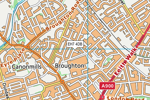 EH7 4DB map - OS VectorMap District (Ordnance Survey)