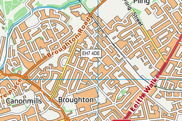 EH7 4DE map - OS VectorMap District (Ordnance Survey) EH7 4DE map - OS VectorMap District (Ordnance Survey)