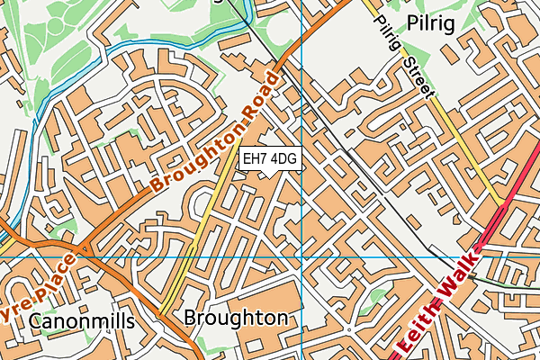 EH7 4DG map - OS VectorMap District (Ordnance Survey) EH7 4DG map - OS VectorMap District (Ordnance Survey)