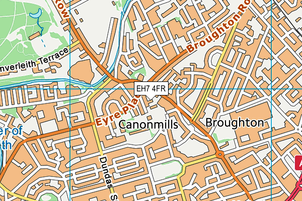 EH7 4FR map - OS VectorMap District (Ordnance Survey) EH7 4FR map - OS VectorMap District (Ordnance Survey)