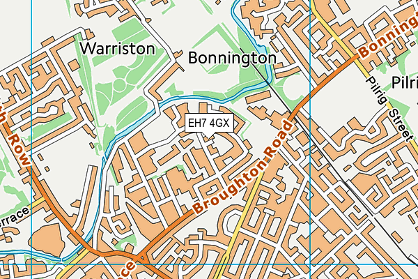 EH7 4GX map - OS VectorMap District (Ordnance Survey) EH7 4GX map - OS VectorMap District (Ordnance Survey)