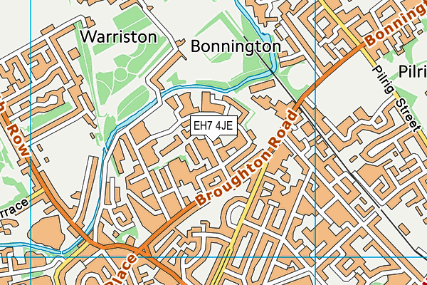 EH7 4JE map - OS VectorMap District (Ordnance Survey) EH7 4JE map - OS VectorMap District (Ordnance Survey)