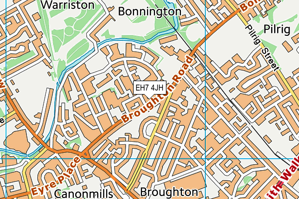 EH7 4JH map - OS VectorMap District (Ordnance Survey) EH7 4JH map - OS VectorMap District (Ordnance Survey)