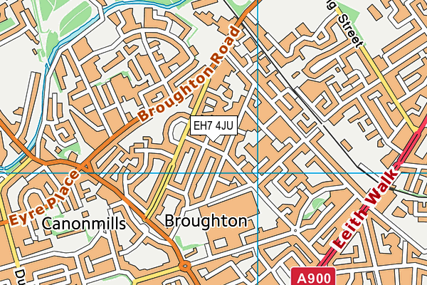 EH7 4JU map - OS VectorMap District (Ordnance Survey)