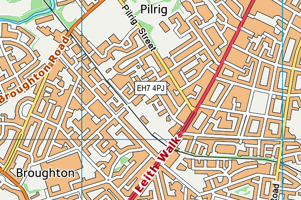 EH7 4PJ map - OS VectorMap District (Ordnance Survey) EH7 4PJ map - OS VectorMap District (Ordnance Survey)