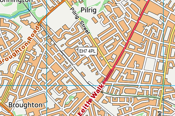 EH7 4PL map - OS VectorMap District (Ordnance Survey)