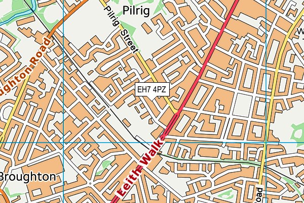 EH7 4PZ map - OS VectorMap District (Ordnance Survey) EH7 4PZ map - OS VectorMap District (Ordnance Survey)