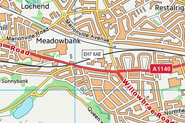 EH7 6AE map - OS VectorMap District (Ordnance Survey) EH7 6AE map - OS VectorMap District (Ordnance Survey)