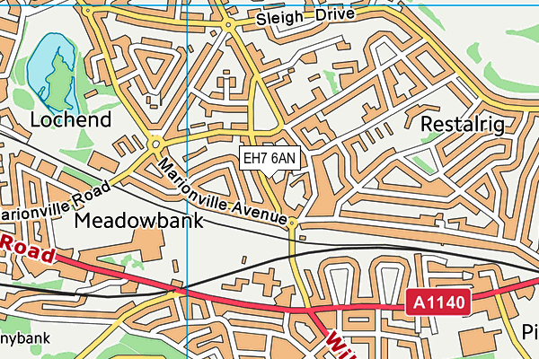 EH7 6AN map - OS VectorMap District (Ordnance Survey) EH7 6AN map - OS VectorMap District (Ordnance Survey)