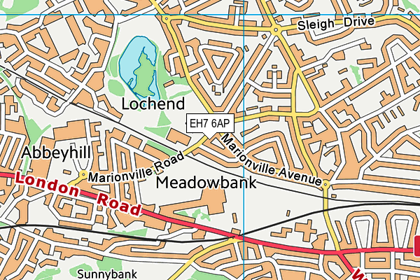 EH7 6AP map - OS VectorMap District (Ordnance Survey) EH7 6AP map - OS VectorMap District (Ordnance Survey)