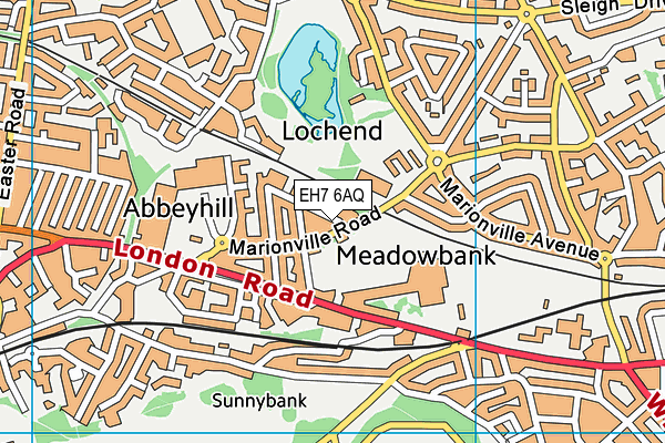 EH7 6AQ map - OS VectorMap District (Ordnance Survey) EH7 6AQ map - OS VectorMap District (Ordnance Survey)