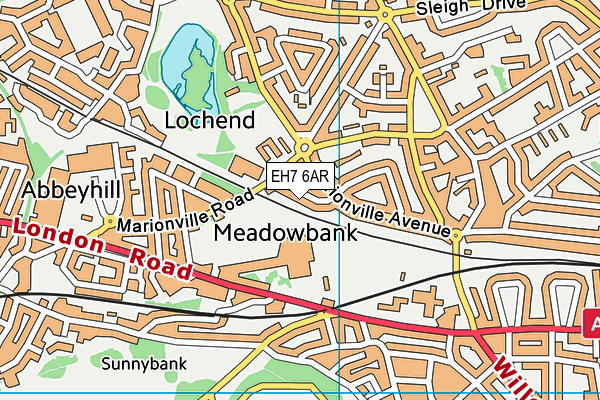 EH7 6AR map - OS VectorMap District (Ordnance Survey) EH7 6AR map - OS VectorMap District (Ordnance Survey)