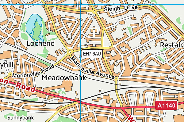 EH7 6AU map - OS VectorMap District (Ordnance Survey) EH7 6AU map - OS VectorMap District (Ordnance Survey)