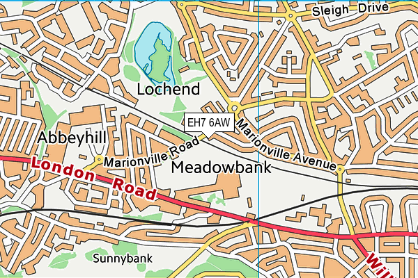 EH7 6AW map - OS VectorMap District (Ordnance Survey) EH7 6AW map - OS VectorMap District (Ordnance Survey)