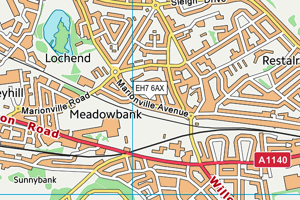 EH7 6AX map - OS VectorMap District (Ordnance Survey) EH7 6AX map - OS VectorMap District (Ordnance Survey)