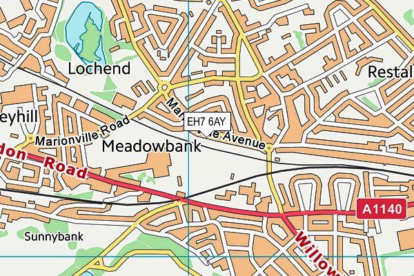 EH7 6AY map - OS VectorMap District (Ordnance Survey) EH7 6AY map - OS VectorMap District (Ordnance Survey)