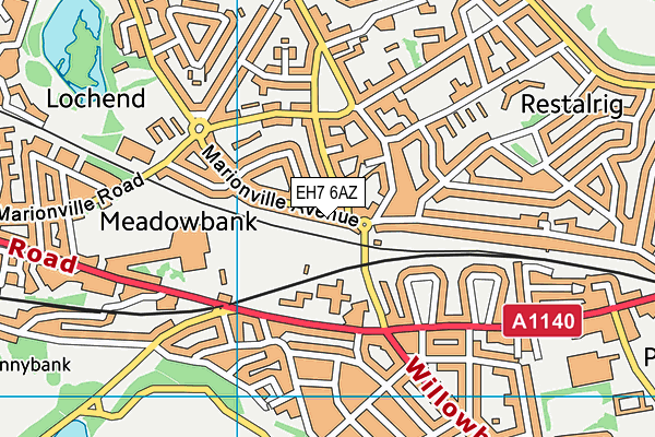 EH7 6AZ map - OS VectorMap District (Ordnance Survey) EH7 6AZ map - OS VectorMap District (Ordnance Survey)
