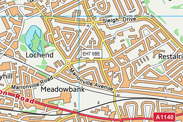 EH7 6BE map - OS VectorMap District (Ordnance Survey) EH7 6BE map - OS VectorMap District (Ordnance Survey)