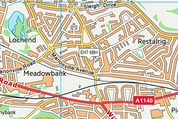 EH7 6BH map - OS VectorMap District (Ordnance Survey) EH7 6BH map - OS VectorMap District (Ordnance Survey)