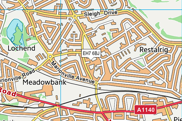 EH7 6BJ map - OS VectorMap District (Ordnance Survey) EH7 6BJ map - OS VectorMap District (Ordnance Survey)