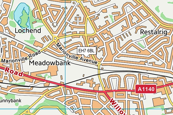 EH7 6BL map - OS VectorMap District (Ordnance Survey) EH7 6BL map - OS VectorMap District (Ordnance Survey)