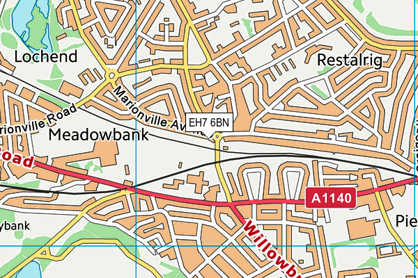 EH7 6BN map - OS VectorMap District (Ordnance Survey) EH7 6BN map - OS VectorMap District (Ordnance Survey)