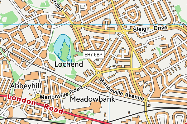EH7 6BP map - OS VectorMap District (Ordnance Survey) EH7 6BP map - OS VectorMap District (Ordnance Survey)