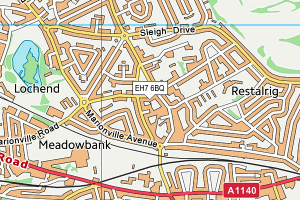 EH7 6BQ map - OS VectorMap District (Ordnance Survey) EH7 6BQ map - OS VectorMap District (Ordnance Survey)