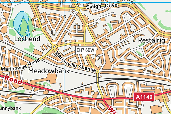 EH7 6BW map - OS VectorMap District (Ordnance Survey) EH7 6BW map - OS VectorMap District (Ordnance Survey)
