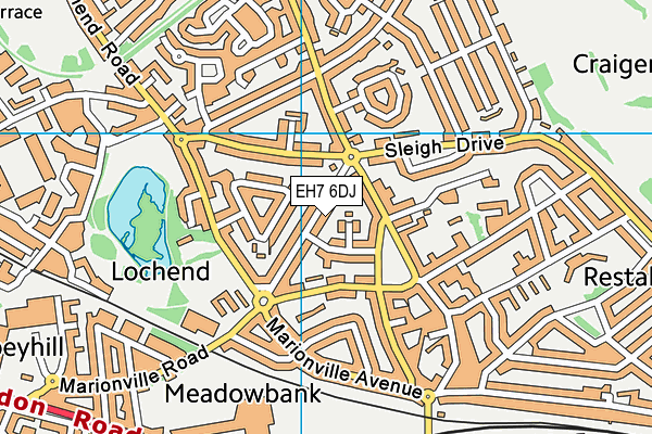 EH7 6DJ map - OS VectorMap District (Ordnance Survey) EH7 6DJ map - OS VectorMap District (Ordnance Survey)