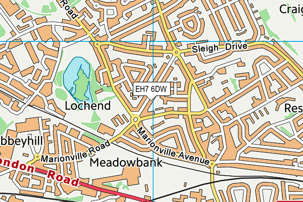 EH7 6DW map - OS VectorMap District (Ordnance Survey) EH7 6DW map - OS VectorMap District (Ordnance Survey)