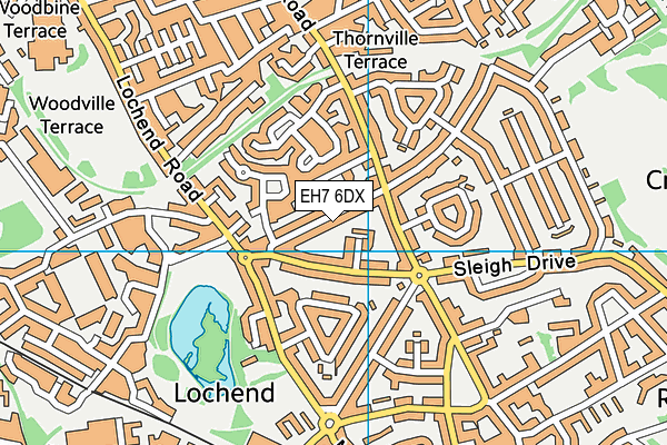EH7 6DX map - OS VectorMap District (Ordnance Survey) EH7 6DX map - OS VectorMap District (Ordnance Survey)