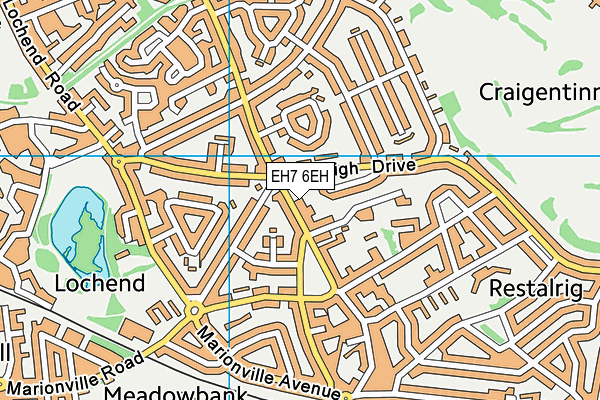 EH7 6EH map - OS VectorMap District (Ordnance Survey) EH7 6EH map - OS VectorMap District (Ordnance Survey)