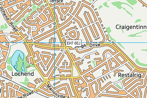 EH7 6EJ map - OS VectorMap District (Ordnance Survey) EH7 6EJ map - OS VectorMap District (Ordnance Survey)