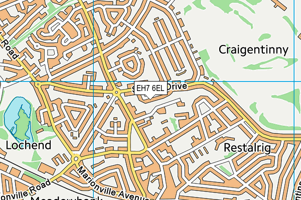 EH7 6EL map - OS VectorMap District (Ordnance Survey) EH7 6EL map - OS VectorMap District (Ordnance Survey)