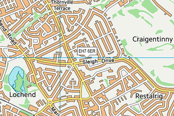 EH7 6ER map - OS VectorMap District (Ordnance Survey) EH7 6ER map - OS VectorMap District (Ordnance Survey)