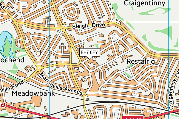 EH7 6FY map - OS VectorMap District (Ordnance Survey) EH7 6FY map - OS VectorMap District (Ordnance Survey)